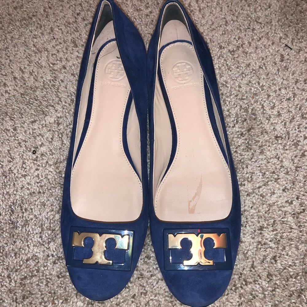 Tory Burch blue suede Gigi